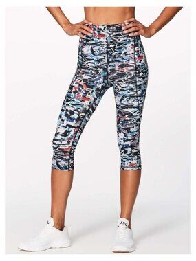 LULULEMON Break Free Crop Nulux 17" Size 6 Culture Clash Starlight Black
